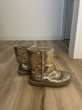 UGG silver Sequin Short Boots